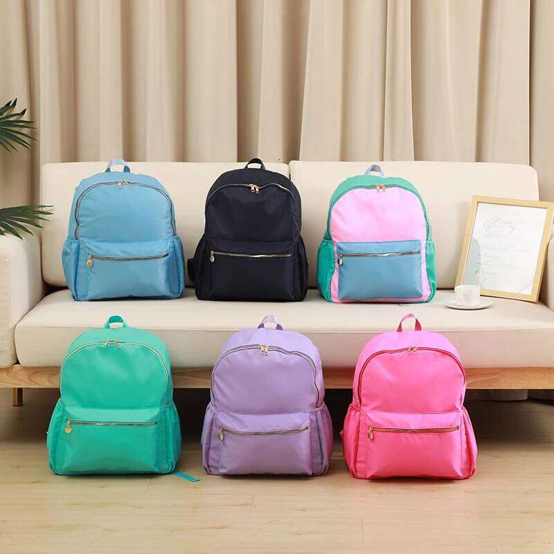 Solid School Backpack Nylon Women Girls Lightweight Waterproof Classic Student Large Travel Bag Kids Teenage Casual Simple Z260204
