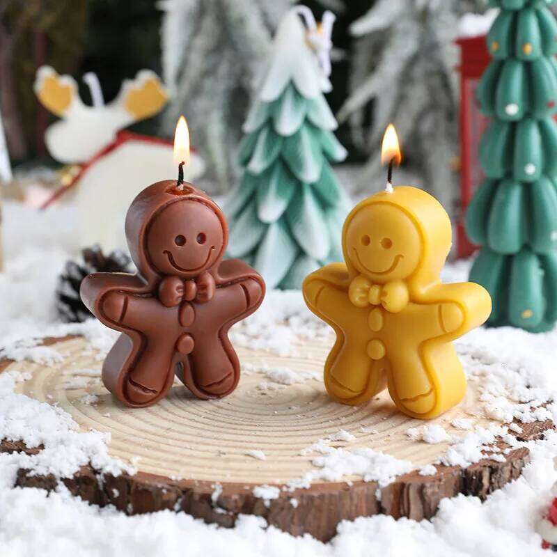 Scented Candle Gingerbread Man Christmas Candles Aromatherapy Creative Festive Atmosphere Decoration Small Ornaments S260204
