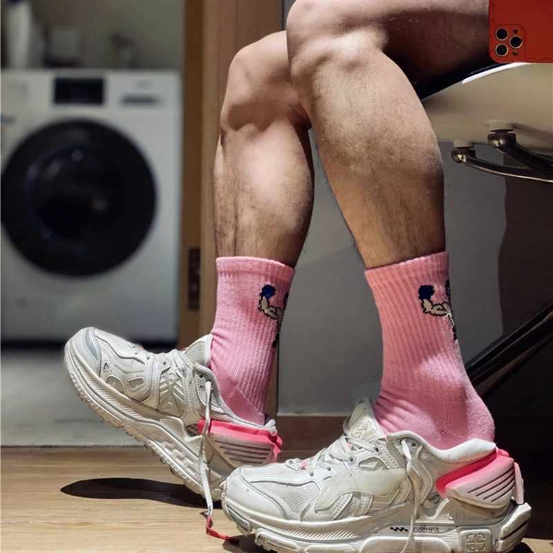Men Socks Calcetines Cartoon Calcetines Hombre Kobieta Skarpety Crew Ankle Socks Personality Sport Basketball Mens Socks Y260204