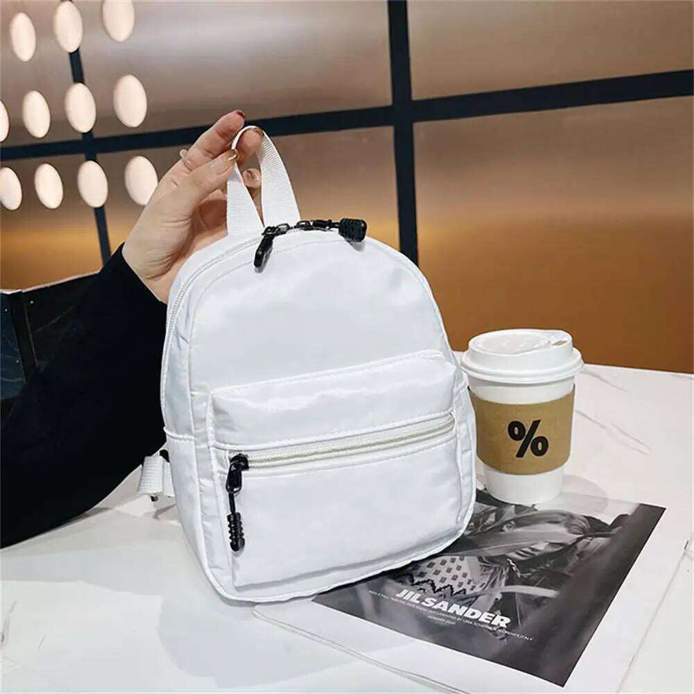 Korean Nylon holographic backpack Women Casual Solid Color Small Schoolbag Travel For Teenager Student School Bag Back Z260204