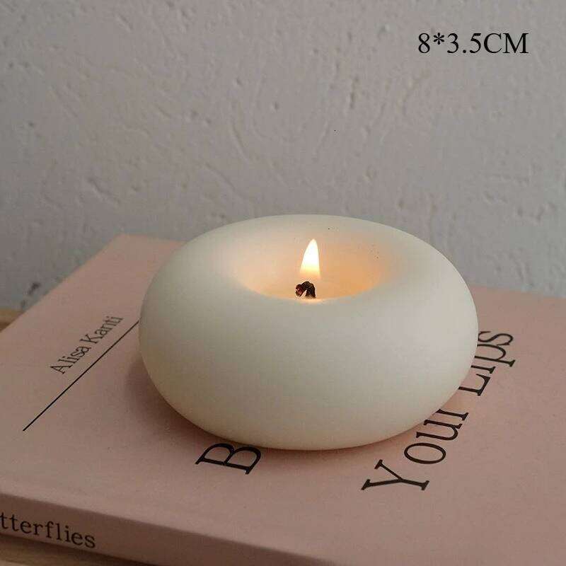 Ins Wind Sweet Circle Aromatherapy Candle Creative Home Decoration Bedroom Smoke Free Romantic S260204