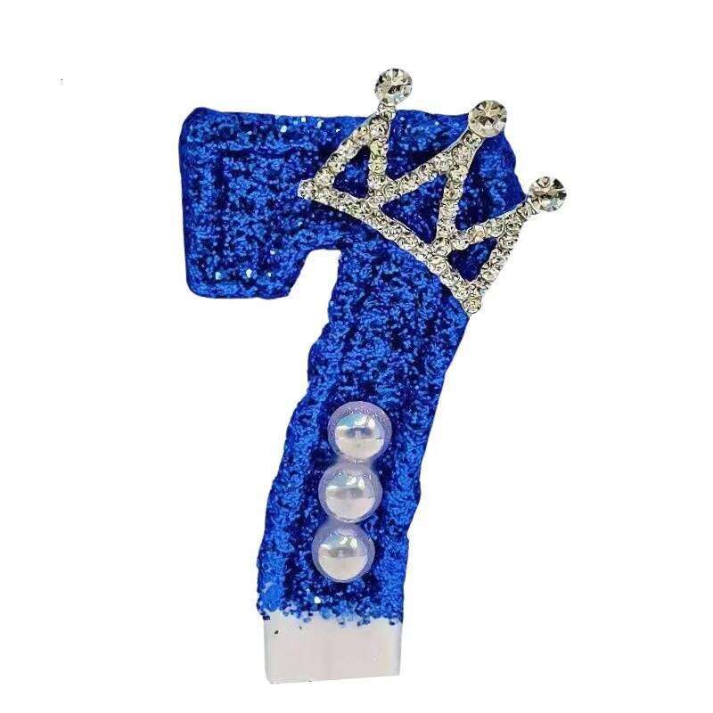 Digital Birthday Candles 0 to 9 Blue Crown Premium Atmosphere Party Supplies S260204