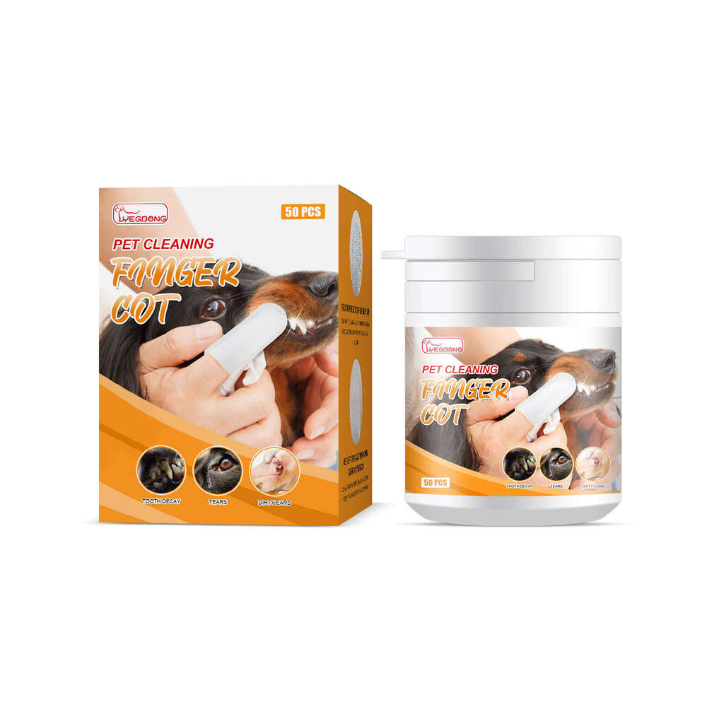 Yegbong Pet Dental Wipes Finger Cots for Dogs and Cats Teeth Cleaning Tartar Fresh Breath S260203