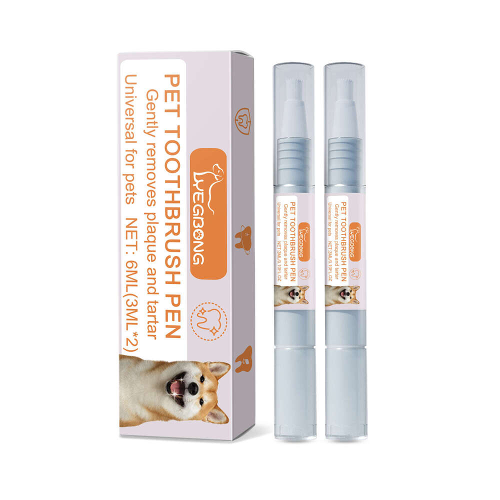 Yegbong Pet Toothbrush Dog Cat Tartar Fresh Breath Odor Removal Teeth Cleaning Pen S260203