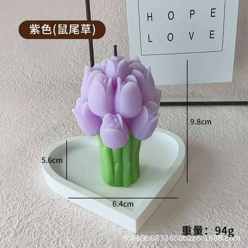 NEW Korean Bud Scented Hand Aromatherapy Tulip Flower Bouquet Candles Handmade Wedding Companion Gift S260204