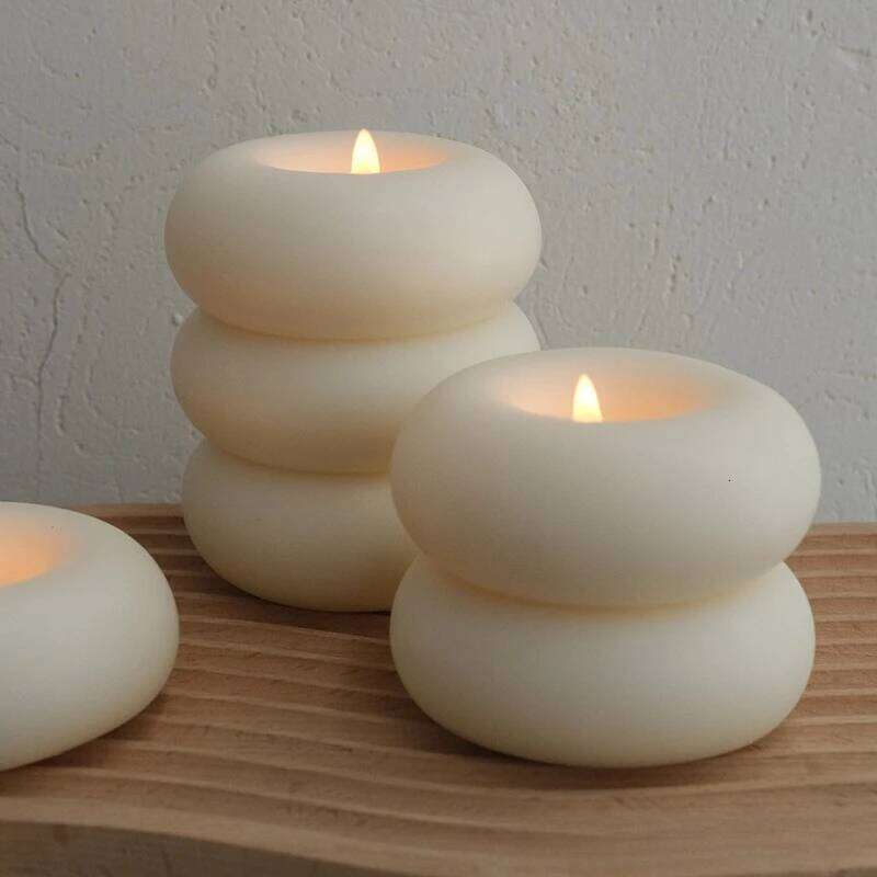 Ins Wind Sweet Circle Aromatherapy Candle Creative Home Decoration Bedroom Smoke Free Romantic S260204