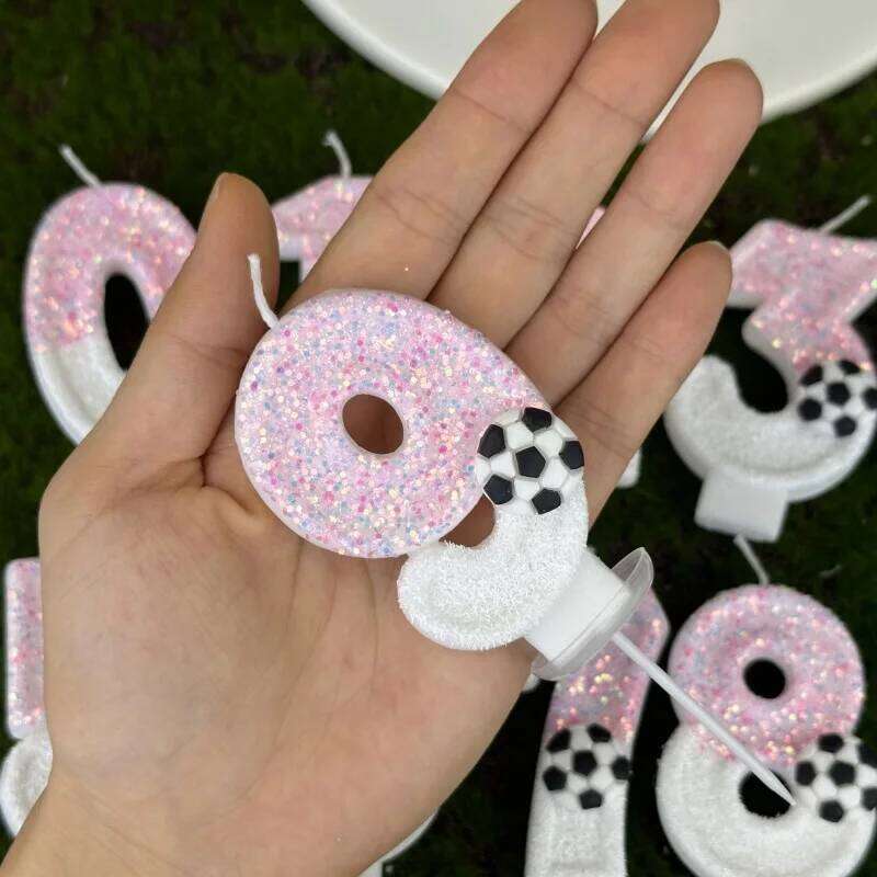 Sports Football Digital Party Decoration Handmade Birthday Candle S260204