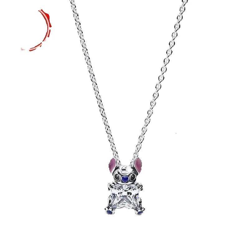 Disney Designer Jewelry New Hot Charms Disney Stitch Necklaces and Bracelets 925 Silver Pendant Beads Original Women Bracelet Bangles DIY luxury Jewel - view 8
