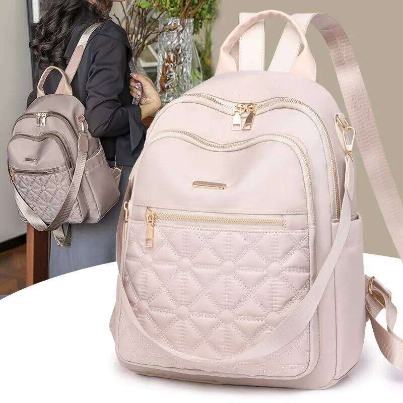 Women 2025 New Fashion Light Luxuyr Design Solid Versatile Basic Backpack Casual Trend Travel Nylon Ladies Bag Z260204