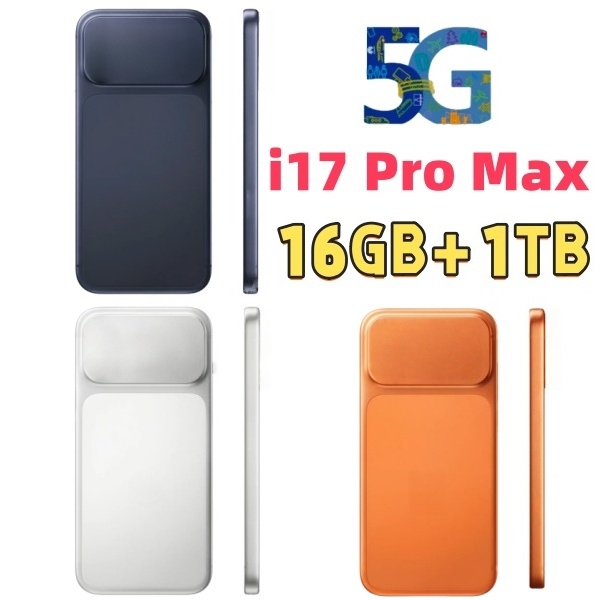 i17 Pro Max i16Promax i17 Pro Full Screen Smartphone Camera Face Phone Unlocked 16GB RAM 2TB HD Android OS GPS Mobile Phone