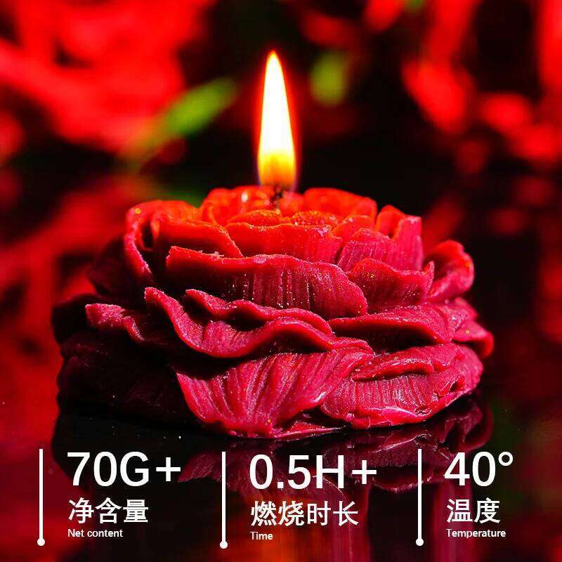 Gilded Red Rose Scented Handmade Flower Design Fragrance Candle Romantic Decoration Wedding Valentine Day Decorate S260204