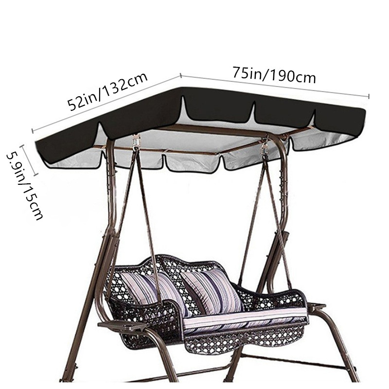 Outdoor Garden Courtyard Sunshade Waterproof Dustproof Balcony Swing Canopy Cover
