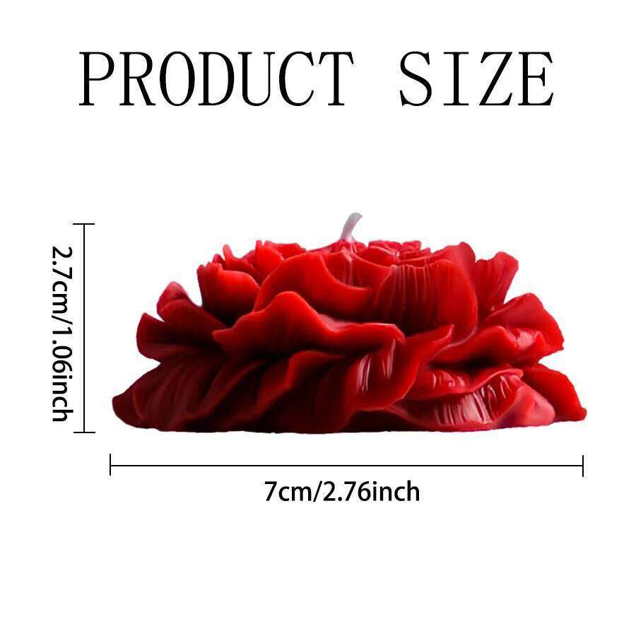 1pc rose, red peony scented, rose decorative candle, smokeless aromatic, fireworks coconut wax home decor valentines S260204