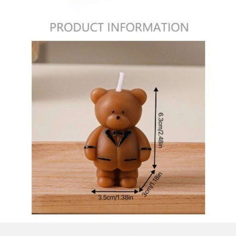 Cute Couple Bear Aromatherapy Home Decor Handmade Lavender Scented Candles Wedding Valentine's Day Gift S260204