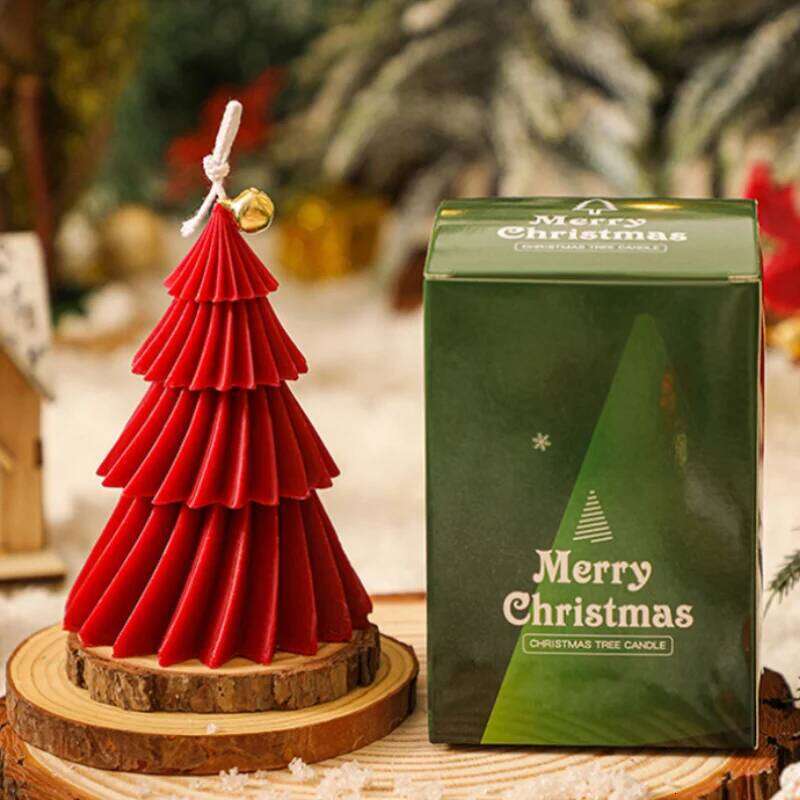 8X11cm Christmas Tree Aromatherapy Candles Gifts Soy Wax Desktop Ornaments Home Decoration Creative Souvenirs Cyclone Shape S260204