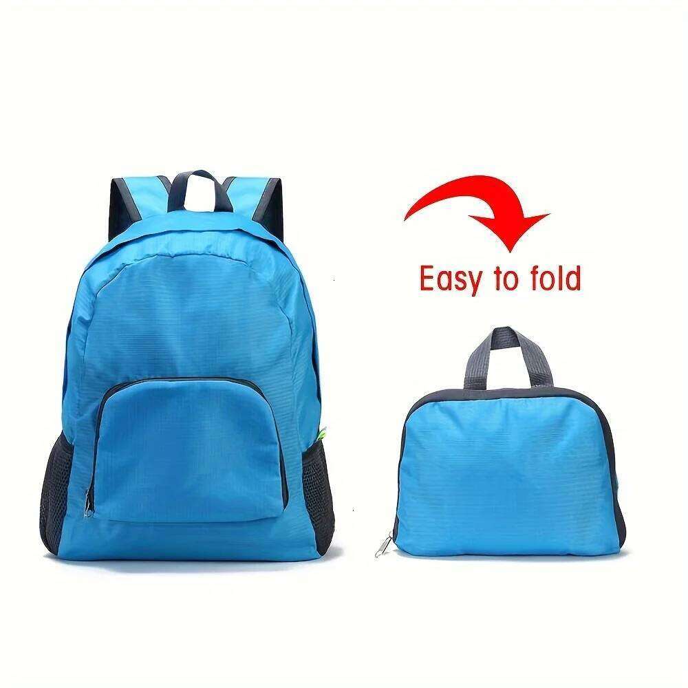 Large Capacity Durable Foldable Canvas Travel Hiking Camping Backpack with Adjustable Shoulder Straps and Zipper Closure Z260204
