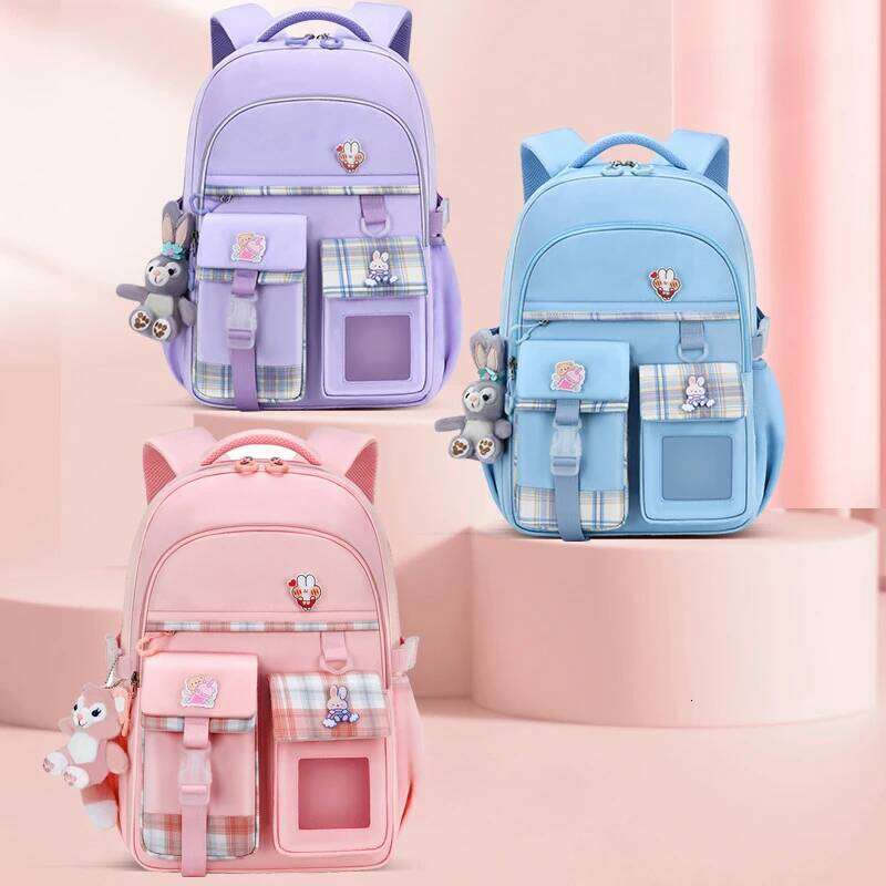 Large Capacity Spine Protection Children's Backpack with Multiple Pockets and Hanging Accessories Outdoor Leisure Bag Z260204