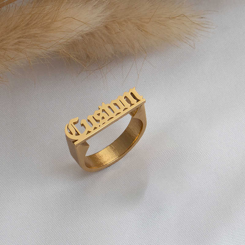 European and American large-sized couple rings, DIY jewelry, custom name letter engraving, personalized accessoriesXJ250514