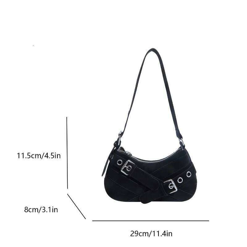 Winter Trend Crossbody Purse Fashion Niche Retro Y2K Underarm Moto Streetwear Shoulder Bags for Women Versatile Hobo Bag C260204