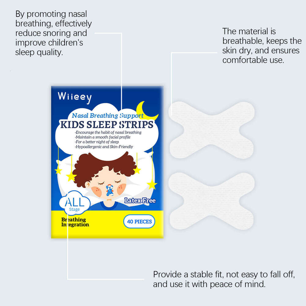 Wiieey Children's Nighttime Comfortable and Quiet Anti-Mouth Opening Snoring Sleep Anti-Snoring Patch S260203