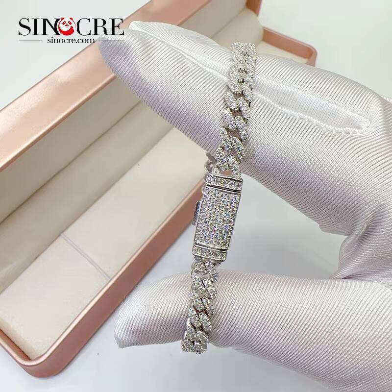 Best Selling Claw Setting Vvs Moissanite Cuban Bracelet Diamond Link Chain Hiphop - view 7