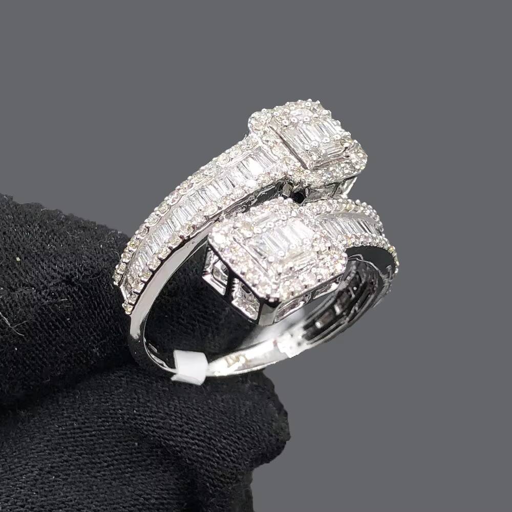 Custom Diamond Baguette Cut Ring Pass Diamond Tester VVS Moissanite Ring Iced Out Men Fine Jewelry Ring