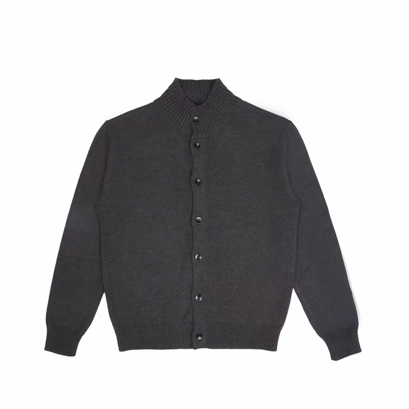 free shipping Ribbed Knit Cardigan with Mock Neck, Men's Sophisticated Coat, Korean Fashion Slim Fit for Layering 2026 hots - view 8