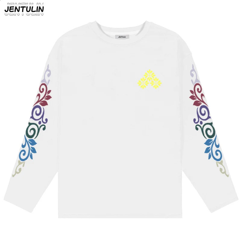 High Quality Mens Korean Style Comfortable Breathable Round Neck Long Sleeved T-shirt Summer Fashion Printed Outdoor Top 260118