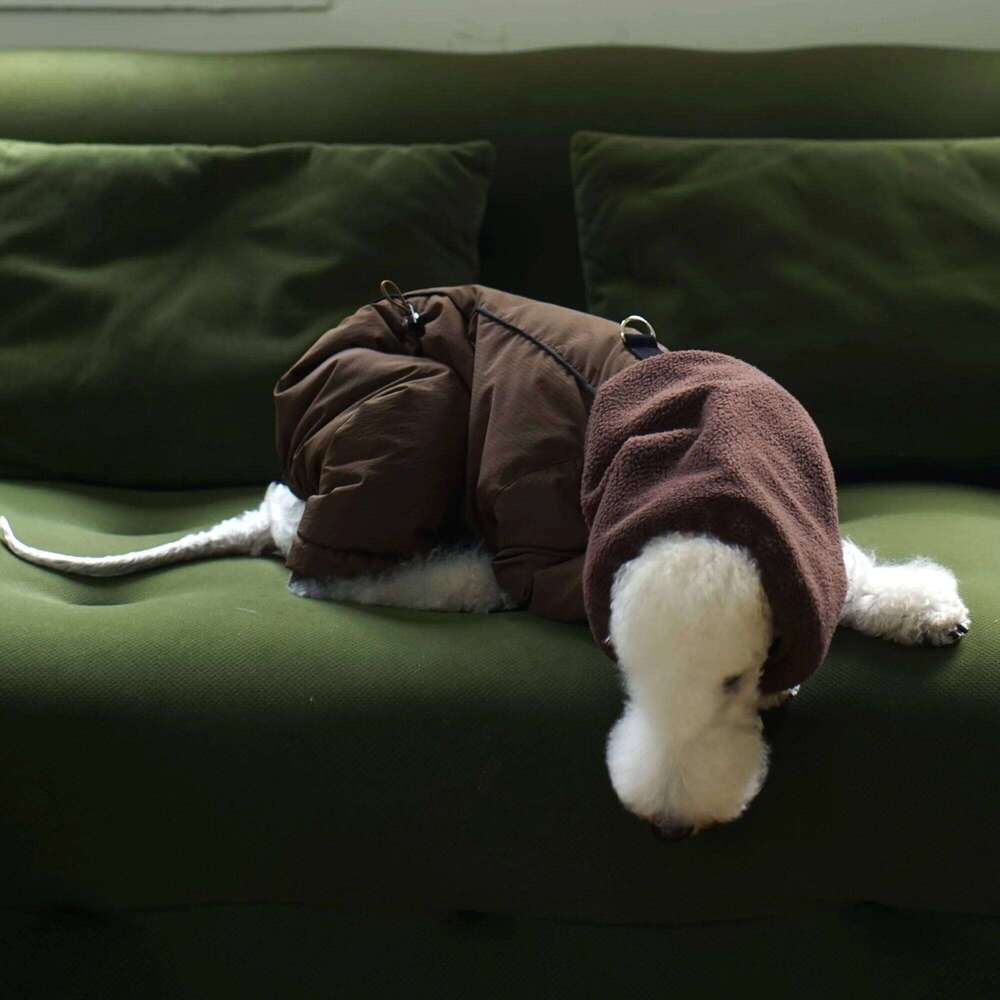 Famous brand Thick Warm Down Coat Mid Dogs Winter Waterproof Windproof Coffee Jacket Fleece Scarf Suit for Bedlington in Cold Weather pupakaIK