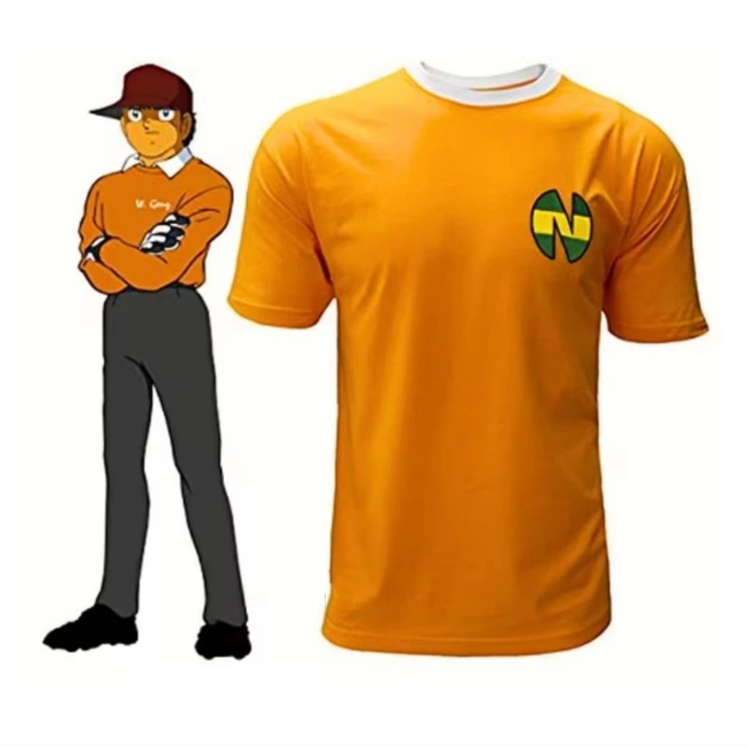 Captain Tsubasa Nankatsu School Benji Price Orange Football Jersey T-Shirt Ozora Tsubasa Cosplay Wear for Fans tshirt
