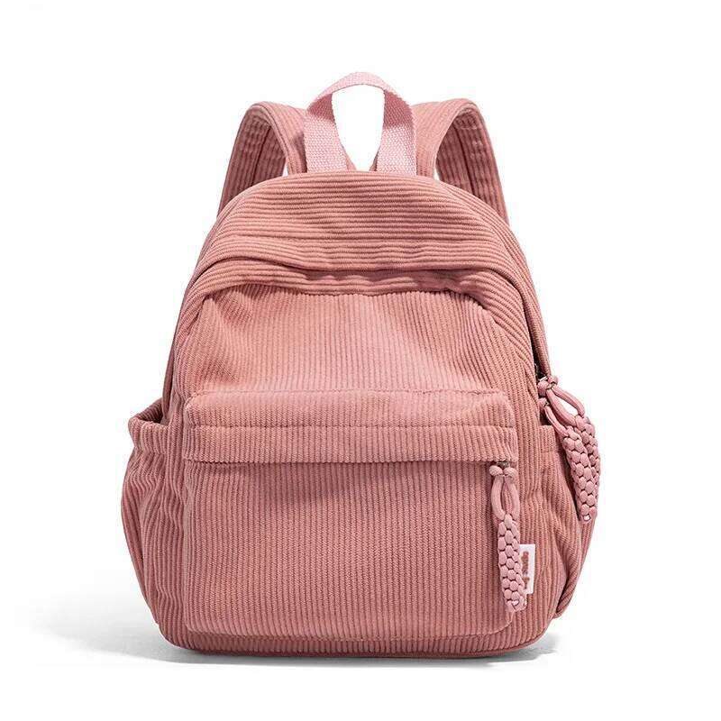 Japanese Casual Simple Multifunctional Travel Shopping Large Capacity Corduroy Women's Small Backpack Z260202