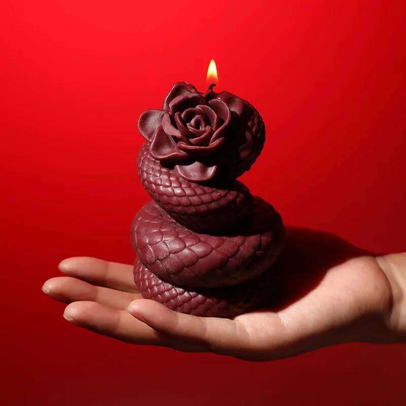 7x10.5cm Snake-shaped Rose Romantic Low-temperature Scented Candle Ylang-ylang Fragrance Sm Prop S260204