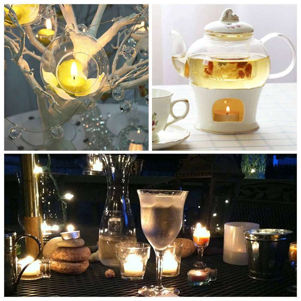 Wedding Circular Tea Restaurant Heat-Retaining Proposal Picture Small Blessing Lighting Emergency Wax Candles S260204