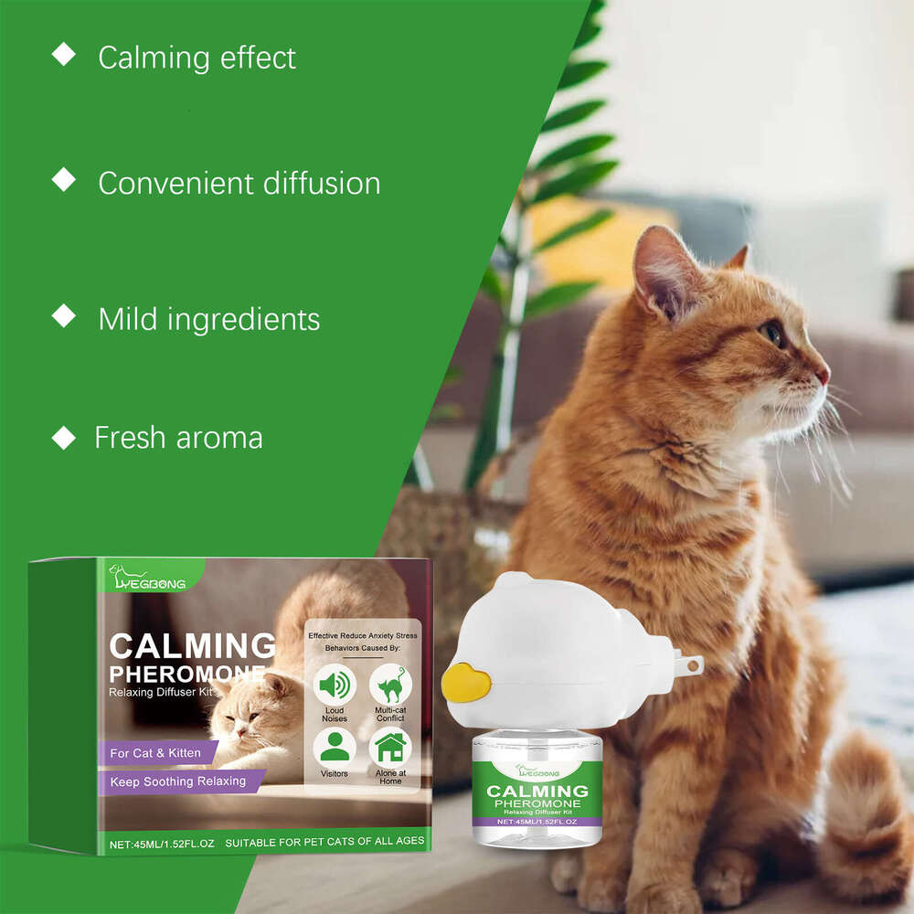Yegbong Emotional Kit Pet Cat Comfort Calm Estrus Anxiety Noise Reduction Care S260203