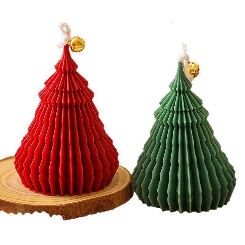 Red Green White Handcrafted Scented Candles, Party Christmas Tree Festival Souvenir, Table Light Fragrance Decoration S260204
