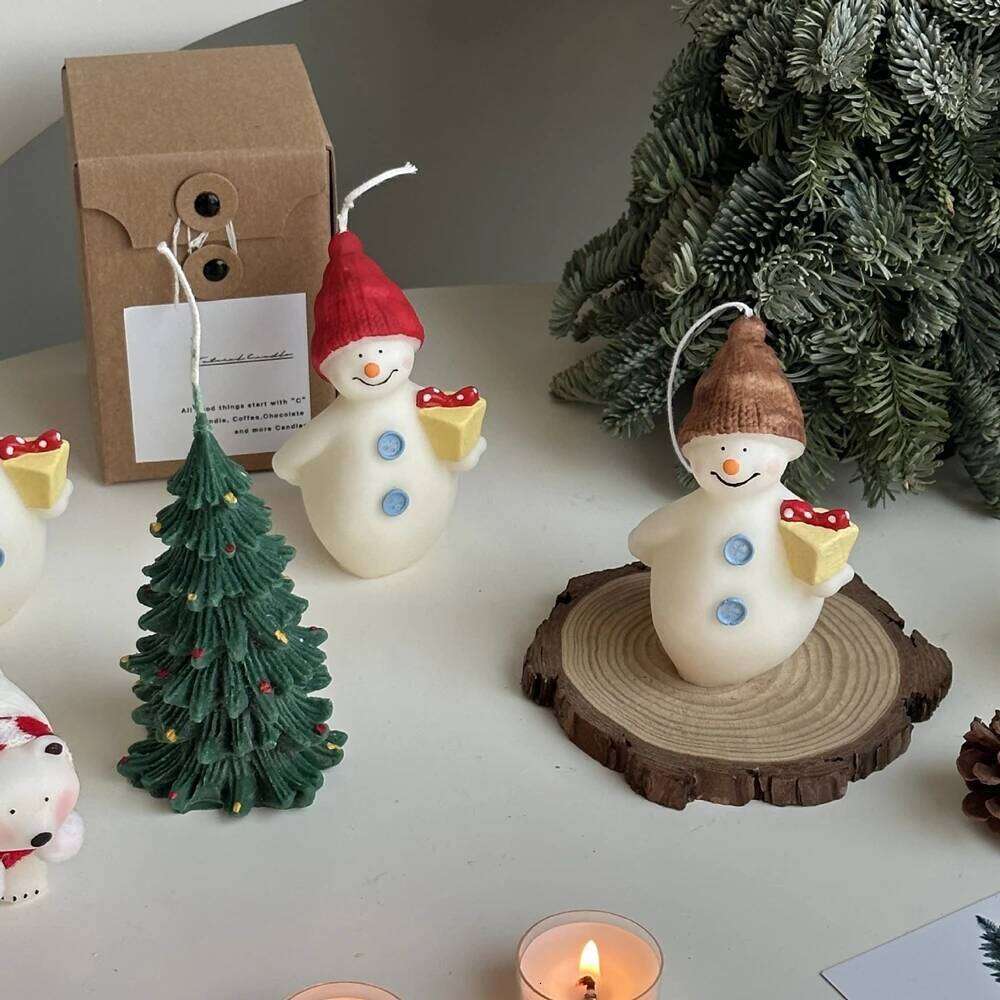Christmas Home Decorative Guest Gift Set Souvenir Snowman Candles for Xmas Holiday S260204