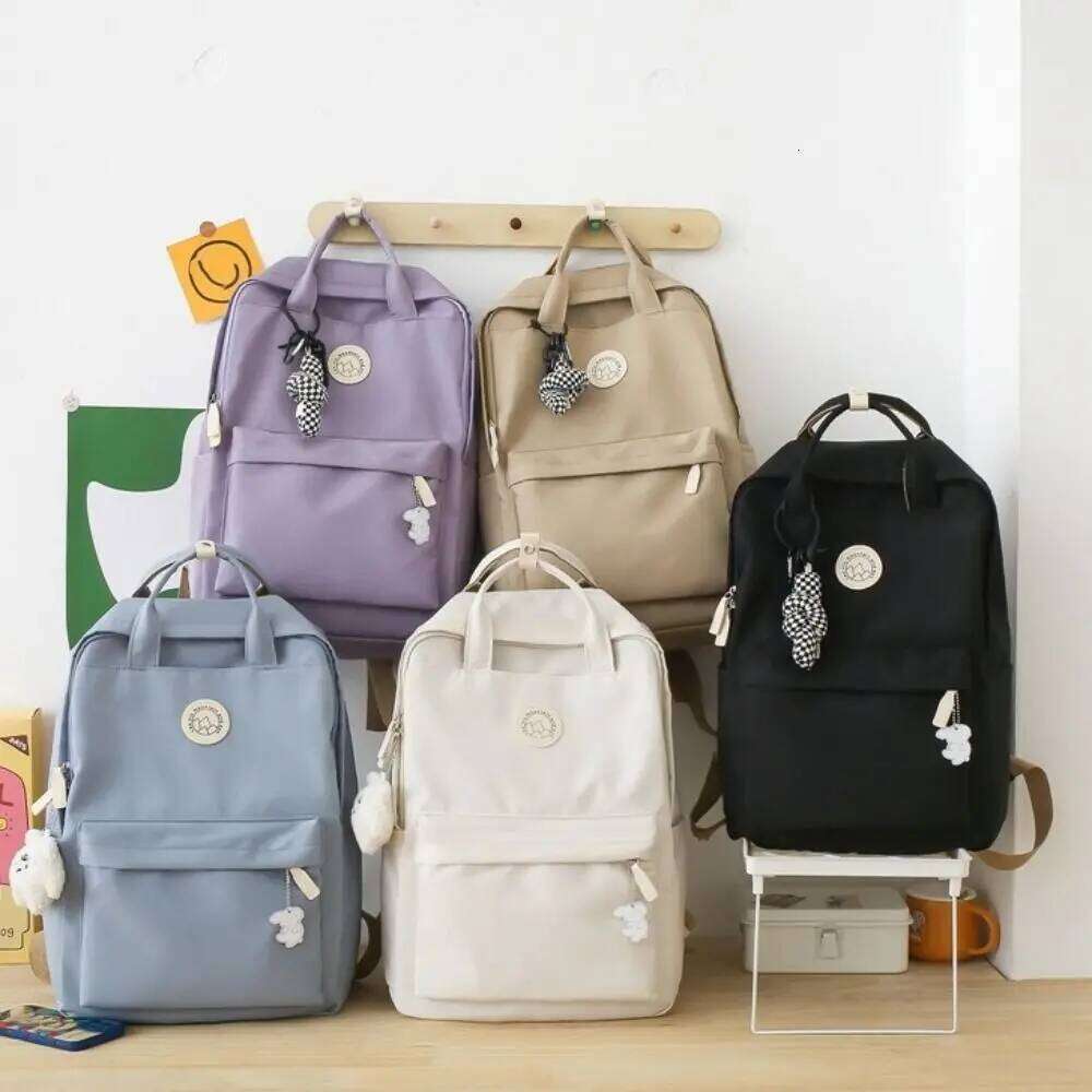 Fashion Waterproof Women Large Capacity Nylon Travel Backpack Ergonomic Solid Color Laptop Book Bag College Student Z260202