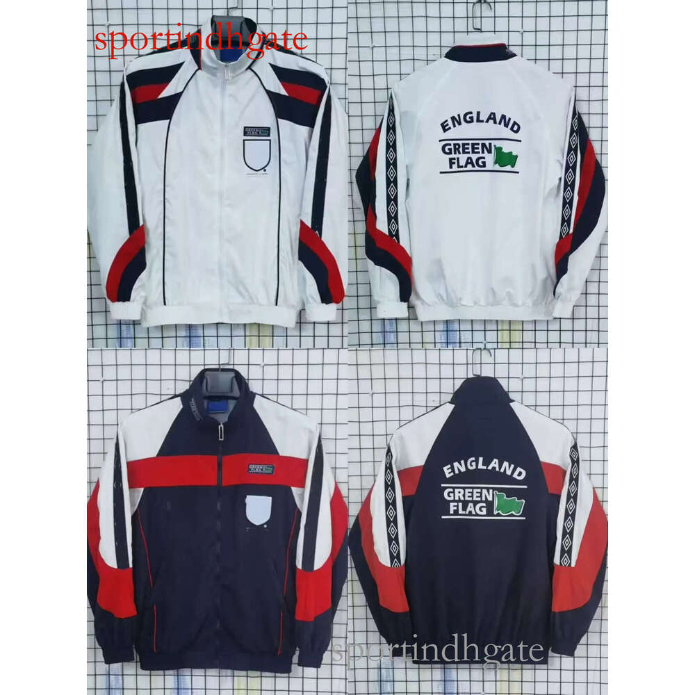 1998 England retro windbreaker European Cup Shearer Owen Lu jacket black and white Nigerrard Lampard Gerrard football jersey 1998 Top quality
