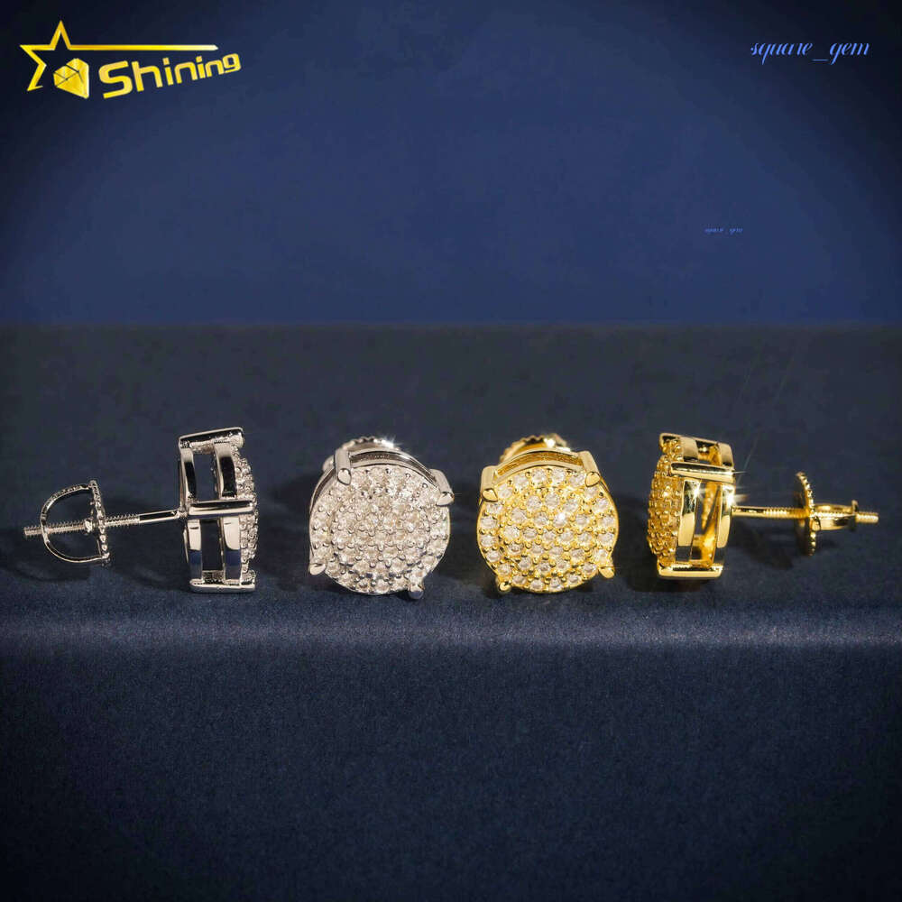 New Fashion Grown Jewelry 10K Solid Gold HPHT /Moissanite Lab Diamond Stud Earring Dropshipping
