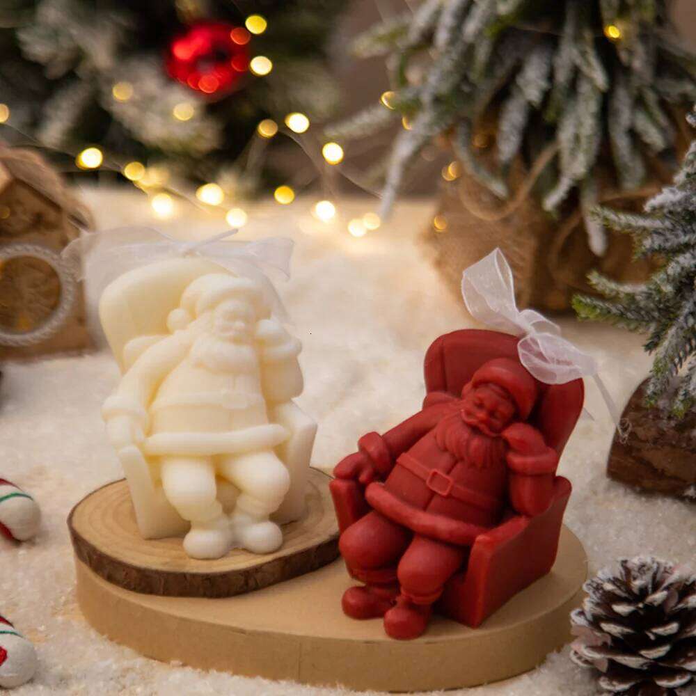 Deer Decoration Festive Bell Aromatherapy Santa Candle Decor Handmade For Gift Giving Festival Celebration Home S260204