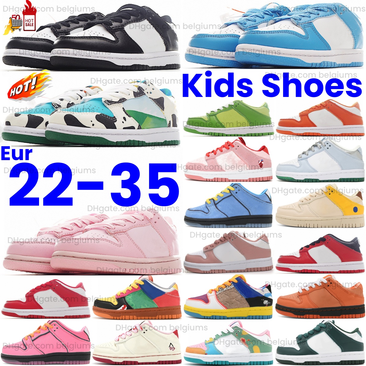 Kids Sneakers Designer Toddlers Baby Low Sport Shoes Boys Girls Outdoor Running Trainers Children Youth Black White Grey Pink Chicago unc Red Green Power Blue 22-35