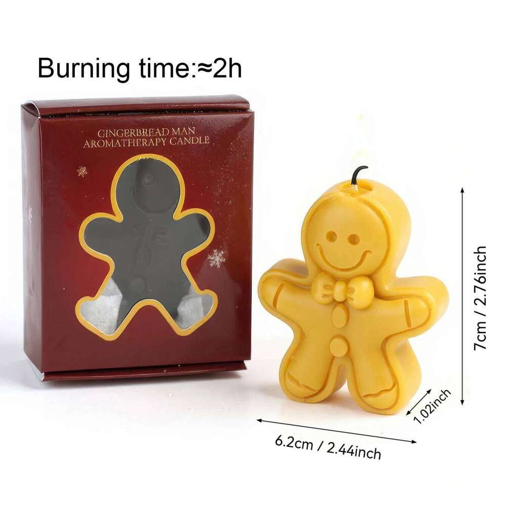 Christmas Gingerbread Man Scented Cute Decorative Aromatherapy Candle, Festive Gift for Home Party Table Decor, Holiday S260204