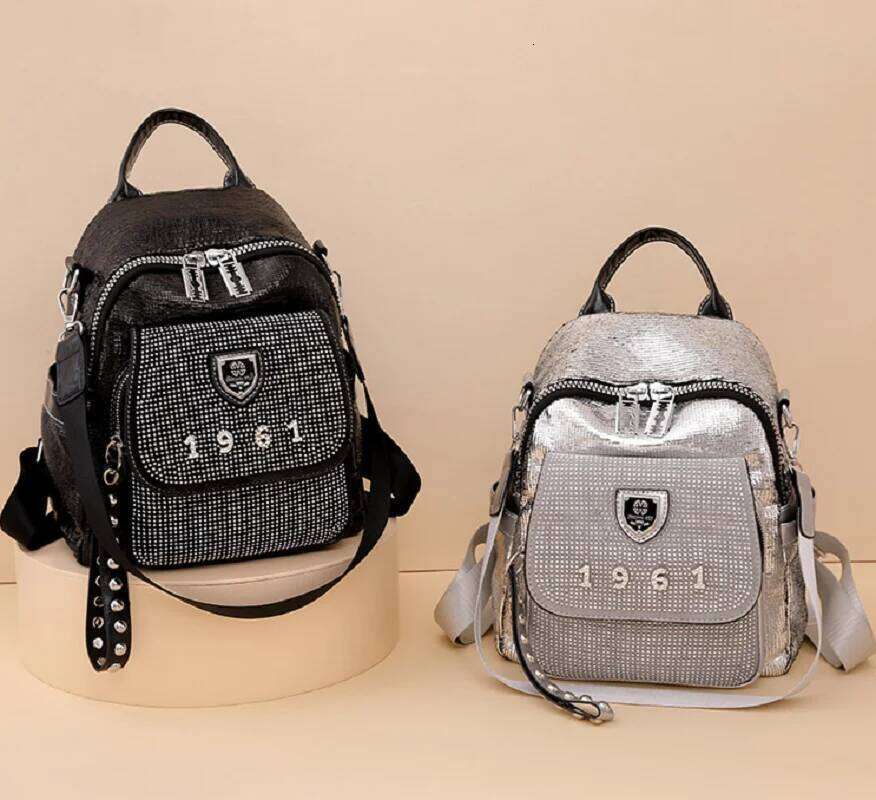 New Women Fashion Luxury Multifunctional Travel Backpack Leather High Capacity Double Zipper Shoulder Bags Girls School Bag Z260204