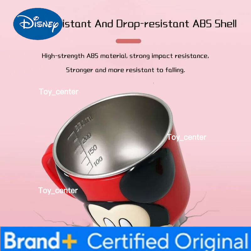 Disney 316 Stainless Steel Cup Stitch Mickey Mouse Frozen Elsa Cartoon Anime Milk Mugs 3D Anti-fall Children Drinking 260ml Gift H260205