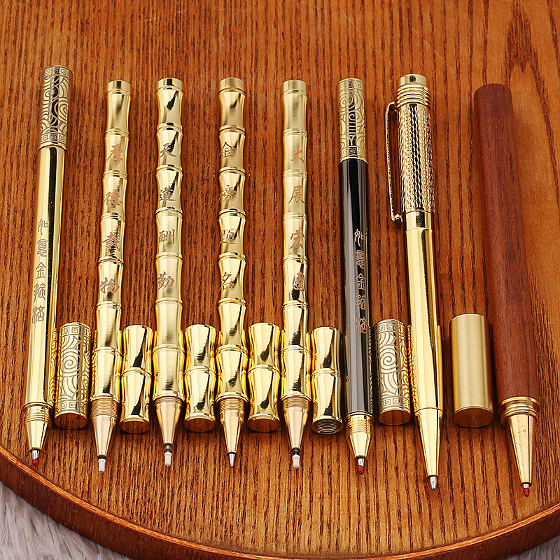 Bestseller Vintage Bamboo Pure Brass Metal Barrel Neutral Business Signature Pen Student Personalized Stationery Engravable ddmySat