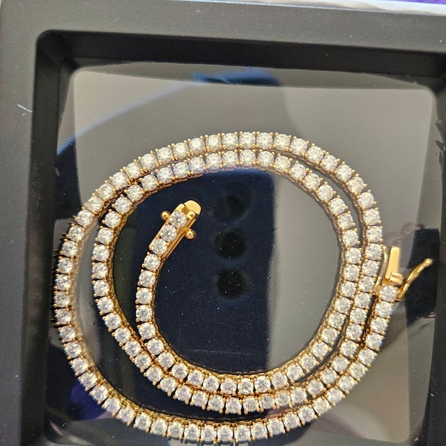 Moissanite chain Ice out Tennis Necklace chain Bracelet Chain VVS Clarity 14kt Sterling Silver 7-24 Inch Mossanite Jewelry