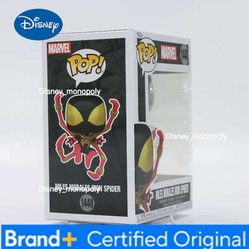 Disney Funko Pop Original Marvel Miles Morales Iron Spider #1448 Action Figure Model Figureine Toys Gifts for Kids Collect Deskt Doll H260205