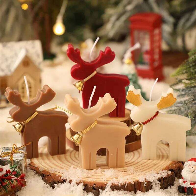 Creative Christmas Elk Festive Atmosphere Red Deer Scented Candles Party Decorations Souvenir Gifts S260204