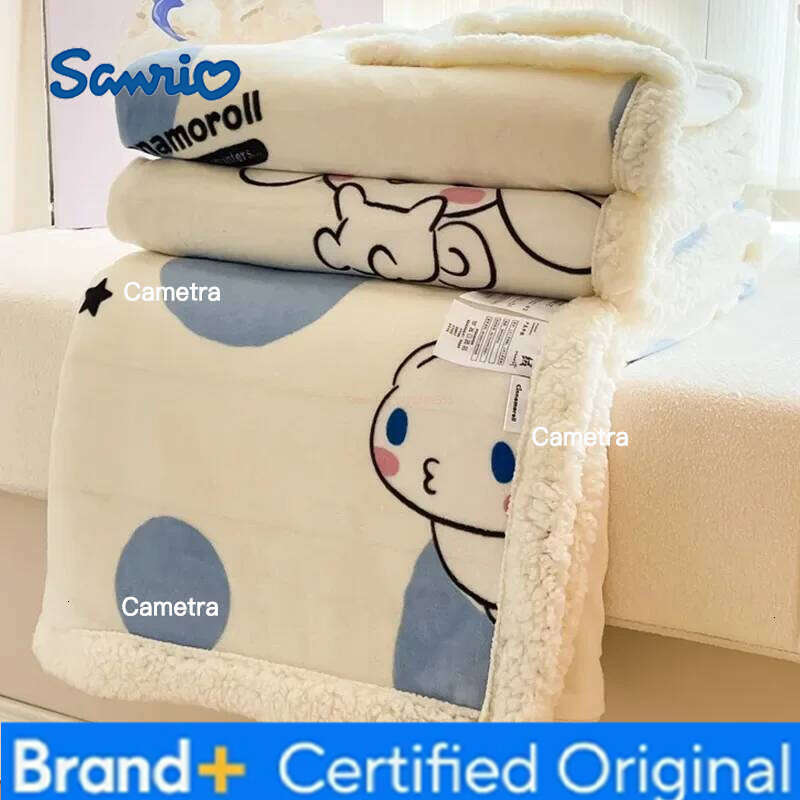 Sanrio Quilt Cover Kuromi Cinnamoroll Milk Plush Velvet Office Nap Warm Blanket Gift For Baby H260205