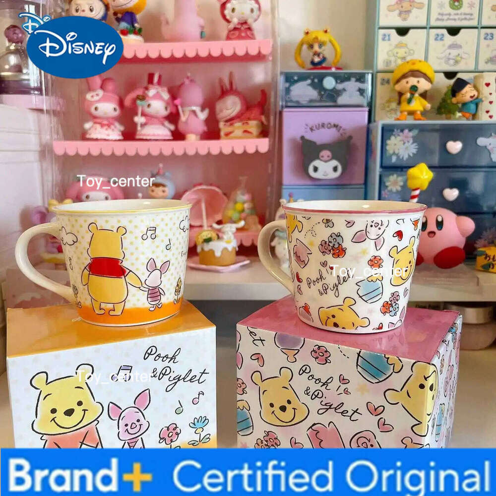Disney Winnie the Pooh ceramic with box spoon coasters three sets of cute cartoon household mug birthday gift H260205